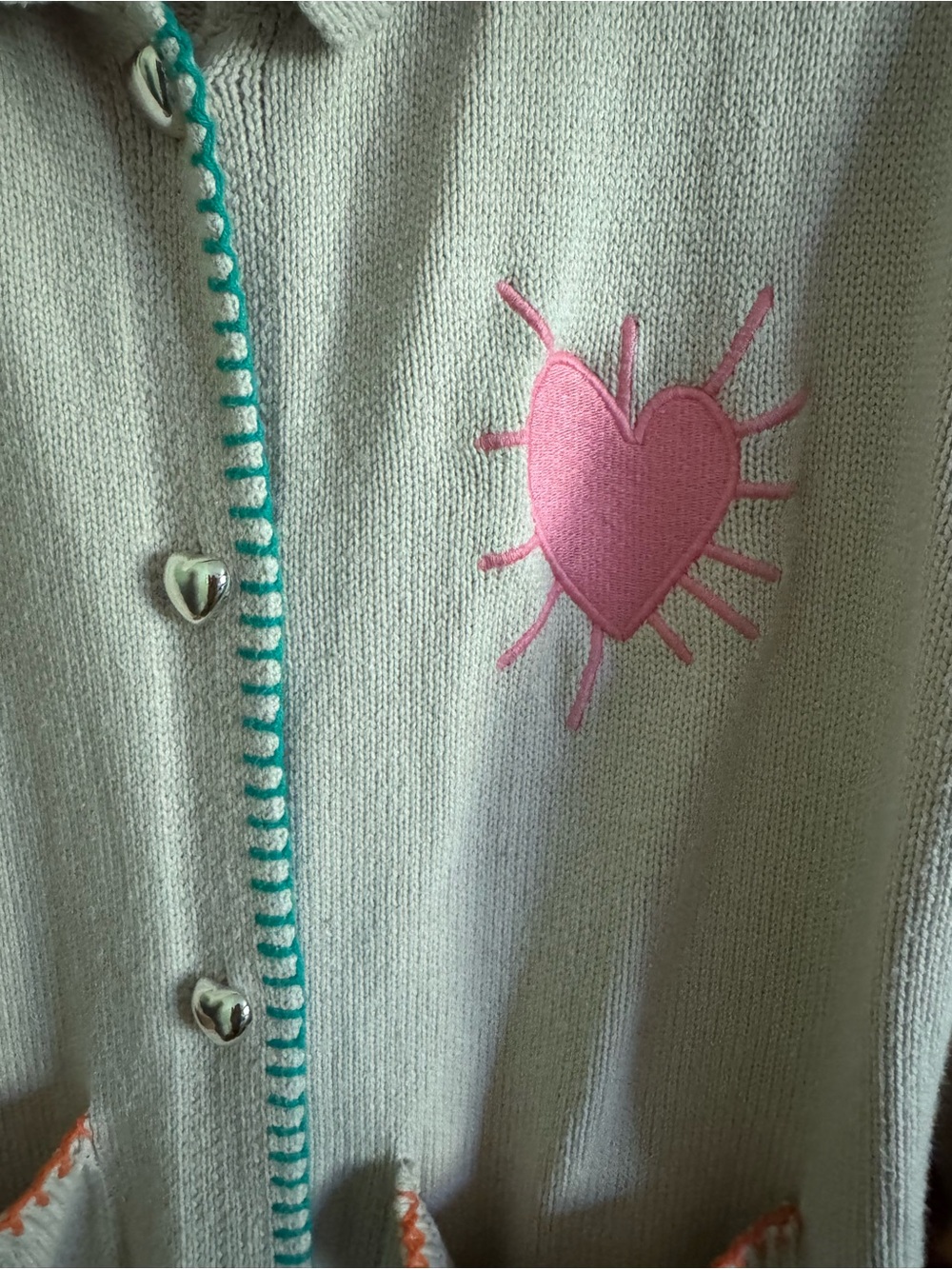 XO KR by Kerri Rosenthal Heart Cardigan — Size M - Picture 3 of 10